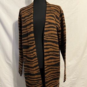 Heavy Cardigan, Animal Print, Gold/Black, NWT XL Fortune Ivy